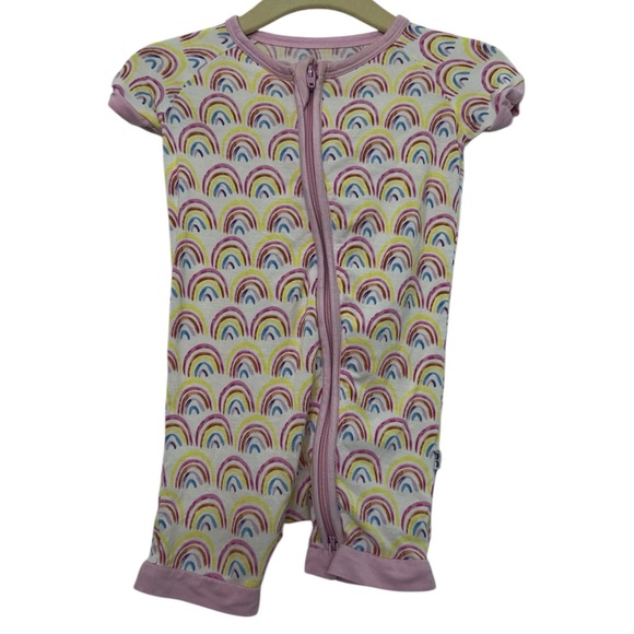 Little Sleepies Pastel Rainbows Shorty Zippy Size 3-6 Months - Picture 1 of 6